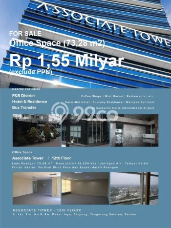 Kantor Area Komersial Kawasan Gading Serpong, Luas 73m², Jalan Utama Kantor Area Komersial Kawasan Gading Serpong, Luas 73m², Jalan Utama