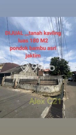 Tanah Komersial Dijual di Duren Sawit Jakarta Timur 180m2 Tanah Komersial Dijual di Duren Sawit Jakarta Timur 180m2