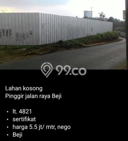 Lahan Kosong Dijual di Beji, Depok, Luas 4821m2 Area Strategis Lahan Kosong Dijual di Beji, Depok, Luas 4821m2 Area Strategis