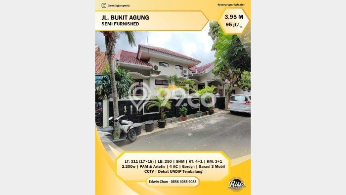 UNIT LANGKA! Rumah di Banyumanik, 5 KT, Pemandangan Kota, Luas 311m2m² Bangunan 250m2m² UNIT LANGKA! Rumah di Banyumanik, 5 KT, Pemandangan Kota, Luas 311m2m² Bangunan 250m2m²
