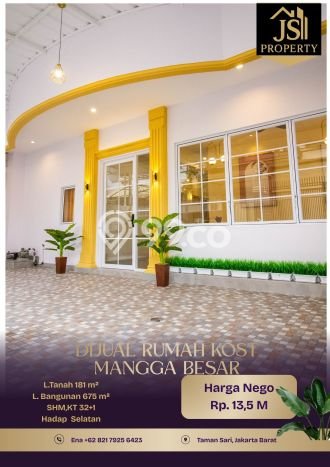 Dijual Rumah Kost di Mangga Besar, Jakarta Barat, 32 KT, 32 KM, Bangunan 675m2 Dijual Rumah Kost di Mangga Besar, Jakarta Barat, 32 KT, 32 KM, Bangunan 675m2