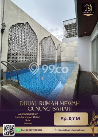 Rumah Mewah Dijual LT 280m2 di Sawah Besar, Jakarta Pusat Rumah Mewah Dijual LT 280m2 di Sawah Besar, Jakarta Pusat