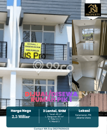 For Sale Hunian Rumah Terawat 3 KT di Pantai Indah Kapuk, Jakarta Utara For Sale Hunian Rumah Terawat 3 KT di Pantai Indah Kapuk, Jakarta Utara