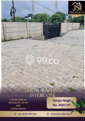 Lahan untuk Dijual Lokasi Kembangan, Jakarta Barat Luas 1250m2 - Lahan untuk Dijual Lokasi Kembangan, Jakarta Barat Luas 1250m2 -