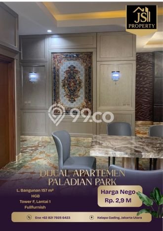 Untuk Dijual Apartemen Prestisius di Kelapa Gading, Jakarta Utara 3 Kamar Tidur Untuk Dijual Apartemen Prestisius di Kelapa Gading, Jakarta Utara 3 Kamar Tidur