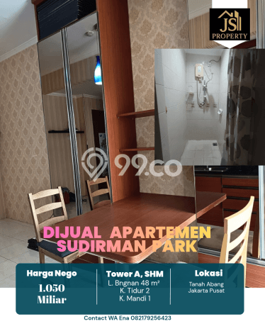Unit Apartemen Dijual di Tanah Abang, Jakarta Pusat, dengan 2 Bedroom, 1 Bathroom Unit Apartemen Dijual di Tanah Abang, Jakarta Pusat, dengan 2 Bedroom, 1 Bathroom
