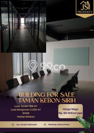 Kantor Dijual Lokasi Emas di Menteng Luas 2329m2 Kantor Dijual Lokasi Emas di Menteng Luas 2329m2