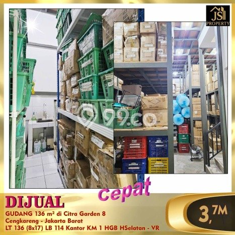 Gudang Bagus LT 136m2 LB 114m2 Dijual di Cengkareng Jakarta Barat Gudang Bagus LT 136m2 LB 114m2 Dijual di Cengkareng Jakarta Barat