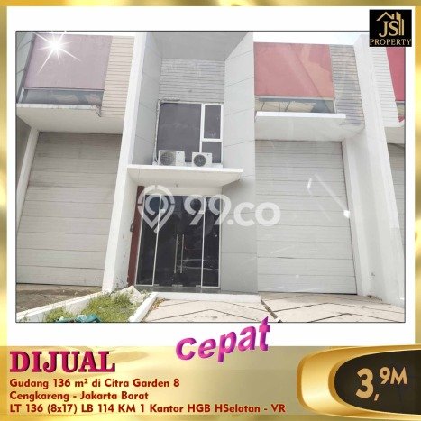 FOR SALE! Gudang di Cengkareng Jakarta Barat, LT 136m2, LB 114m2 FOR SALE! Gudang di Cengkareng Jakarta Barat, LT 136m2, LB 114m2
