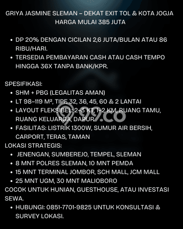 Rumah Terjangkau Dijual Area Tempel, Sleman Harga Rp 385 Juta Rumah Terjangkau Dijual Area Tempel, Sleman Harga Rp 385 Juta