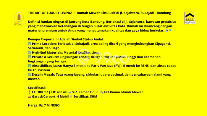 Dijual Hunian Mewah dengan Fasilitas Sekitar Lengkap di Sukajadi, Bandung Dijual Hunian Mewah dengan Fasilitas Sekitar Lengkap di Sukajadi, Bandung
