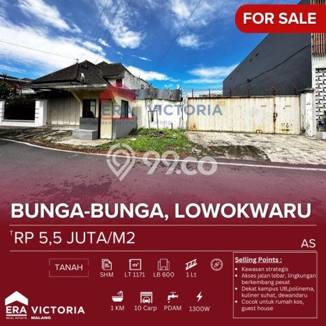 Tanah Kosong Dijual di Malang dengan Area 1171m2 Tanah Kosong Dijual di Malang dengan Area 1171m2
