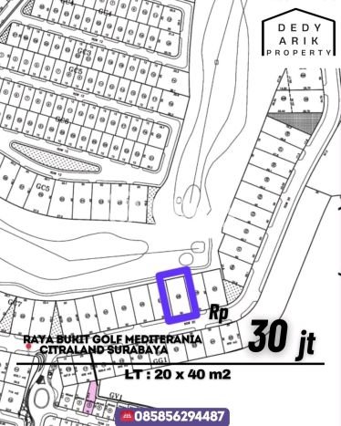 Kavling Tanah untuk Dijual di Citraland, Surabaya, Luas 800m2 Kavling Tanah untuk Dijual di Citraland, Surabaya, Luas 800m2