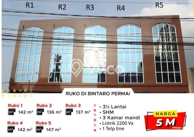 Ruko For Rent di Bintaro, Luas 227m², Area Potensial Ruko For Rent di Bintaro, Luas 227m², Area Potensial
