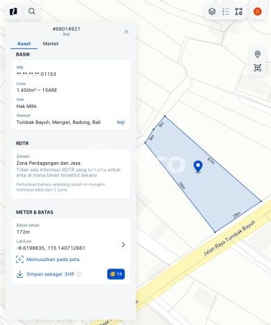 Tanah Dijual Lokasi Strategis di Badung dengan Luas 1450m2 Tanah Dijual Lokasi Strategis di Badung dengan Luas 1450m2