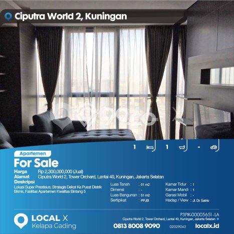 Apartemen Cozy Dijual di Jakarta Selatan Spesifikasi 1 KT, 1 KM Apartemen Cozy Dijual di Jakarta Selatan Spesifikasi 1 KT, 1 KM