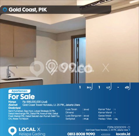 Apartemen Favorit Modern Dijual di Jakarta Utara dengan 1 Kamar Tidur Apartemen Favorit Modern Dijual di Jakarta Utara dengan 1 Kamar Tidur