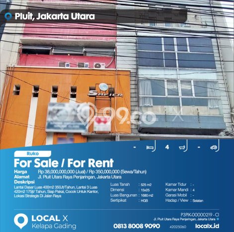 Unit Ruko Dijual di Penjaringan Jakarta Utara 1680m2 Unit Ruko Dijual di Penjaringan Jakarta Utara 1680m2