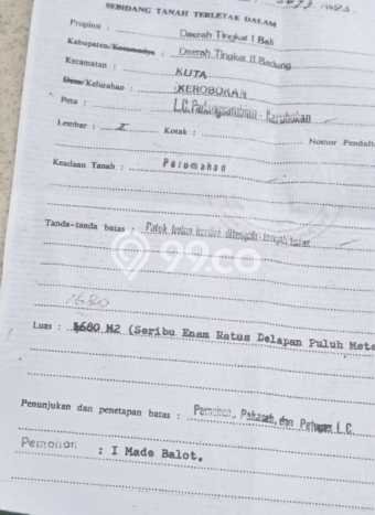 Dijual Tanah 1680m2 di Kerobokan Kaja, Badung Dijual Tanah 1680m2 di Kerobokan Kaja, Badung