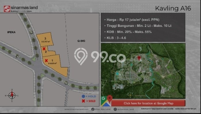 Dijual Tanah Lokasi BSD, Tangerang Seluas 2717m2 Dijual Tanah Lokasi BSD, Tangerang Seluas 2717m2
