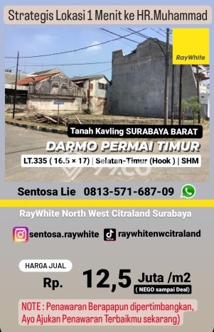 Tanah Dijual di Surabaya Seluas 335m2 Strategis Tanah Dijual di Surabaya Seluas 335m2 Strategis