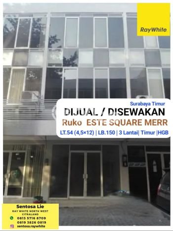 Untuk Dijual Ruko di Mulyorejo Surabaya LT 58m2 / LB 165m2 Untuk Dijual Ruko di Mulyorejo Surabaya LT 58m2 / LB 165m2