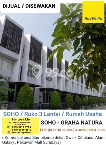 FOR SALE! Ruko di Sambikerep Surabaya, LT 99m2, LB 224m2 FOR SALE! Ruko di Sambikerep Surabaya, LT 99m2, LB 224m2