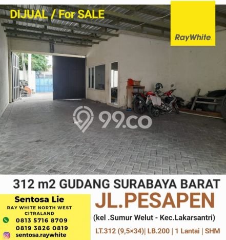 Gudang Dijual di Lakarsantri LT 312m2, LB 200m2 untuk Investasi Gudang Dijual di Lakarsantri LT 312m2, LB 200m2 untuk Investasi