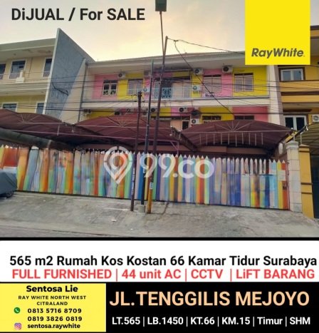 Untuk Dijual Kost di Tenggilis Mejoyo, Surabaya, 66 KT, 19 KM, Luas 1450m2 Untuk Dijual Kost di Tenggilis Mejoyo, Surabaya, 66 KT, 19 KM, Luas 1450m2