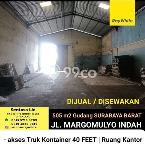 Gudang disewakan di Margomulyo Surabaya dengan luas bangunan 414m2 Gudang disewakan di Margomulyo Surabaya dengan luas bangunan 414m2
