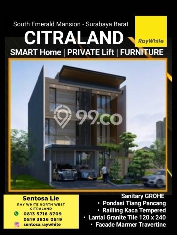 Dijual Rumah Luas Elegan Dengan View Eksklusif di Citraland, Surabaya Dijual Rumah Luas Elegan Dengan View Eksklusif di Citraland, Surabaya