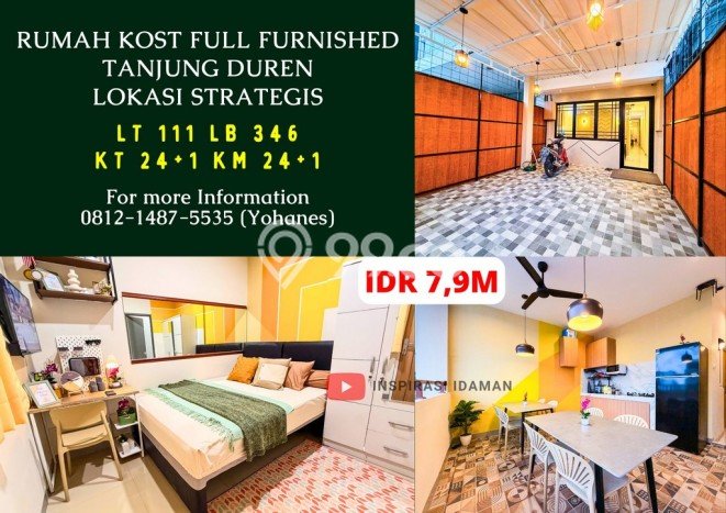 Rumah Kost untuk Dijual di Tanjung Duren Punya 24 Kamar Rumah Kost untuk Dijual di Tanjung Duren Punya 24 Kamar