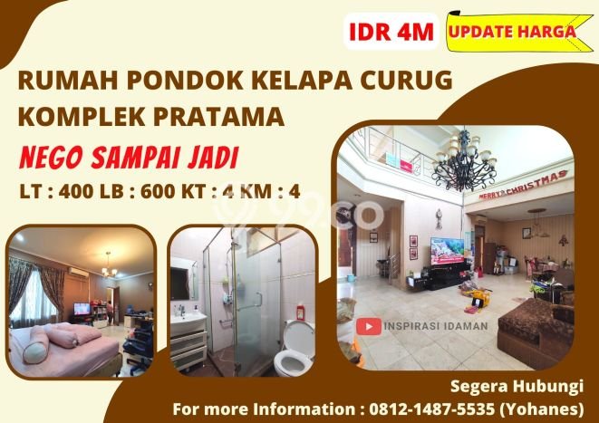 Hunian Mewah LB 600m2 Siap Huni Desain Elegan di Pondok Kelapa, Jakarta Timur Hunian Mewah LB 600m2 Siap Huni Desain Elegan di Pondok Kelapa, Jakarta Timur