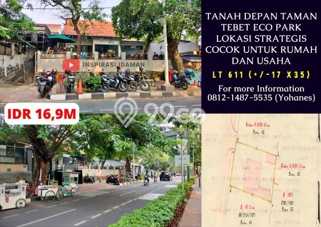 Lahan Kosong Dijual di Tebet, Jakarta Selatan, Luas 611m2 Area Strategis Lahan Kosong Dijual di Tebet, Jakarta Selatan, Luas 611m2 Area Strategis