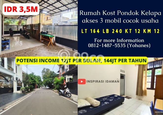 Dijual Kost 12 Kamar di Jakarta Timur untuk Investasi Anda Dijual Kost 12 Kamar di Jakarta Timur untuk Investasi Anda