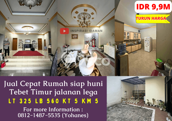 Rumah Harga Nego 5 Kamar Tidur di Tebet, Keamanan 24 Jam, Jakarta Selatan Rumah Harga Nego 5 Kamar Tidur di Tebet, Keamanan 24 Jam, Jakarta Selatan