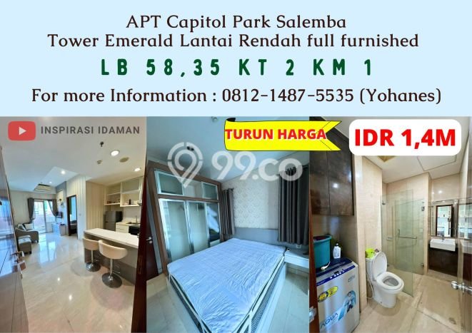 Untuk Dijual Apartemen 2 KT & 1 KM di Jakarta Pusat Lokasi Strategis Untuk Dijual Apartemen 2 KT & 1 KM di Jakarta Pusat Lokasi Strategis