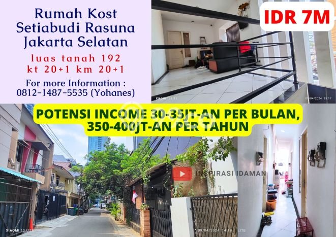 Kos-kosan Dijual di Setiabudi Jakarta Selatan Luas 350m2 Kos-kosan Dijual di Setiabudi Jakarta Selatan Luas 350m2