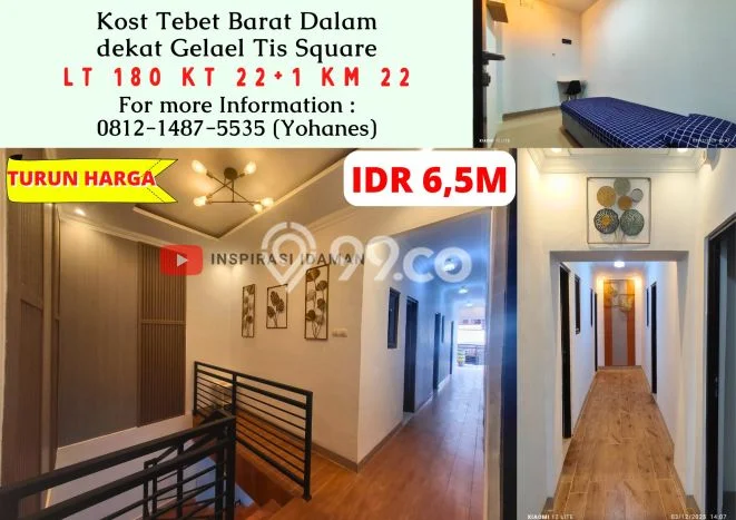 Dijual Kost di Tebet, Jakarta Selatan, 23 KT, 23 KM, Luas 300m2 Dijual Kost di Tebet, Jakarta Selatan, 23 KT, 23 KM, Luas 300m2
