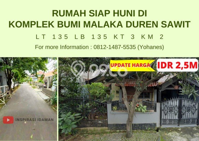 Dijual Rumah 3 Kamar Lokasi Ideal Nyaman dan Strategis di Duren Sawit Dijual Rumah 3 Kamar Lokasi Ideal Nyaman dan Strategis di Duren Sawit