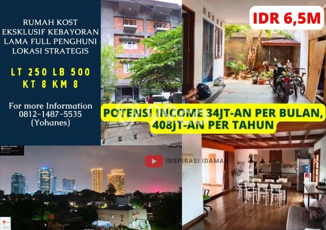 Unit Kost Dijual di Kawasan Kebayoran Lama Jakarta Selatan dengan 8 KT Unit Kost Dijual di Kawasan Kebayoran Lama Jakarta Selatan dengan 8 KT