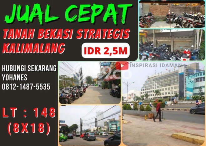 Dijual Tanah 148m2 di Kalimalang, Bekasi Dijual Tanah 148m2 di Kalimalang, Bekasi