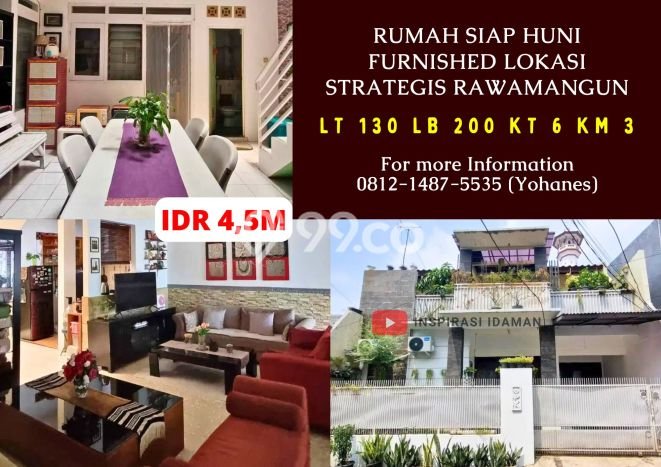 For Sale! Luxury House LT 130m2 Desain Elegan di Rawamangun For Sale! Luxury House LT 130m2 Desain Elegan di Rawamangun