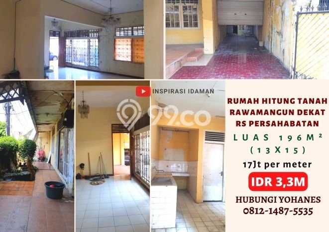 Rumah Siap Pakai area Rawamangun, Jakarta Timur, Luas 196m² Bangunan 1m² Rumah Siap Pakai area Rawamangun, Jakarta Timur, Luas 196m² Bangunan 1m²