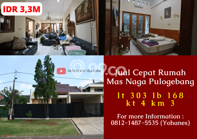 FEATURED! Rumah Asri area Pulogebang, LT 303m² Bangunan 168m² FEATURED! Rumah Asri area Pulogebang, LT 303m² Bangunan 168m²