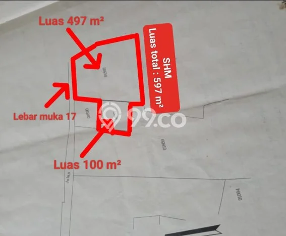 Kavling Tanah untuk Dijual di Jatibening, Bekasi, Luas 597m2 Kavling Tanah untuk Dijual di Jatibening, Bekasi, Luas 597m2