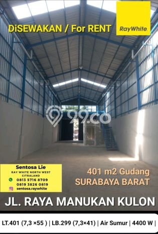 Disewakan Gudang di Manukan, Luas 299m2m², Pusat Niaga Disewakan Gudang di Manukan, Luas 299m2m², Pusat Niaga