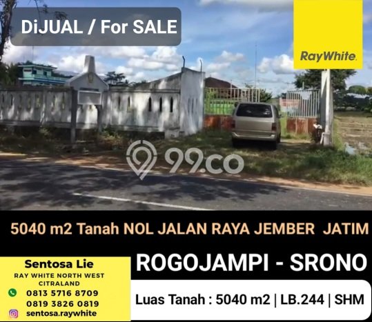 Tanah Komersial Dijual di Rogojampi Banyuwangi 5040m2 Tanah Komersial Dijual di Rogojampi Banyuwangi 5040m2