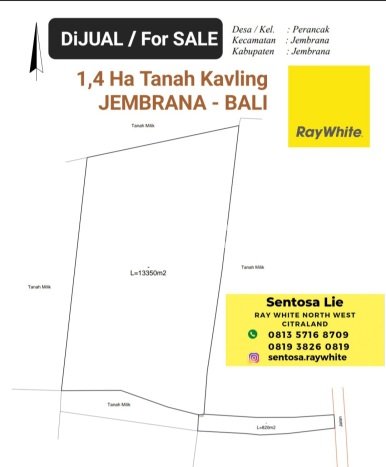 Dijual Tanah di Jembrana, Luas 14000m2 SHM Dijual Tanah di Jembrana, Luas 14000m2 SHM