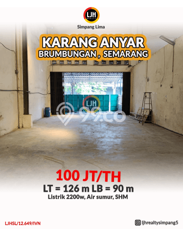 Gudang untuk Disewa di Pusat Semarang Luas Bangunan 90m2 Gudang untuk Disewa di Pusat Semarang Luas Bangunan 90m2
